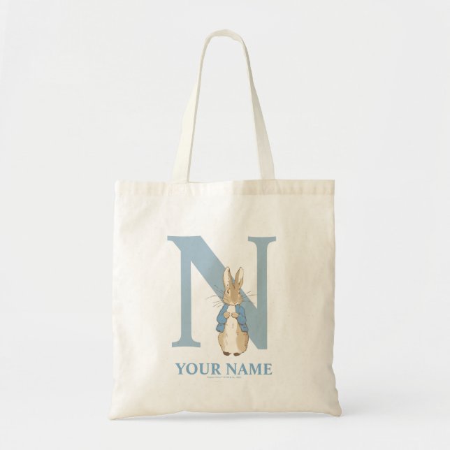 Custom Peter Rabbit - Letter N Tote Bag (Front)