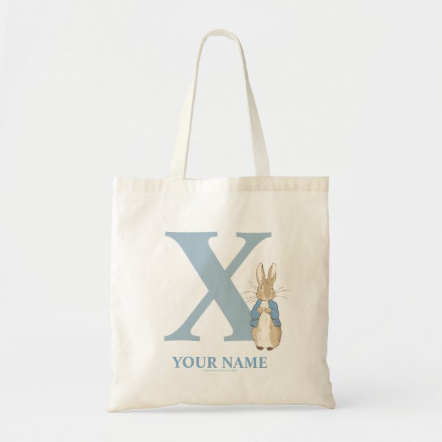 Custom Peter Rabbit - Letter X Tote Bag (Front)