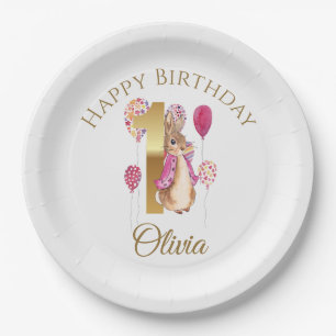 Custom Peter the Rabbit 1st Birthday Paper Plate