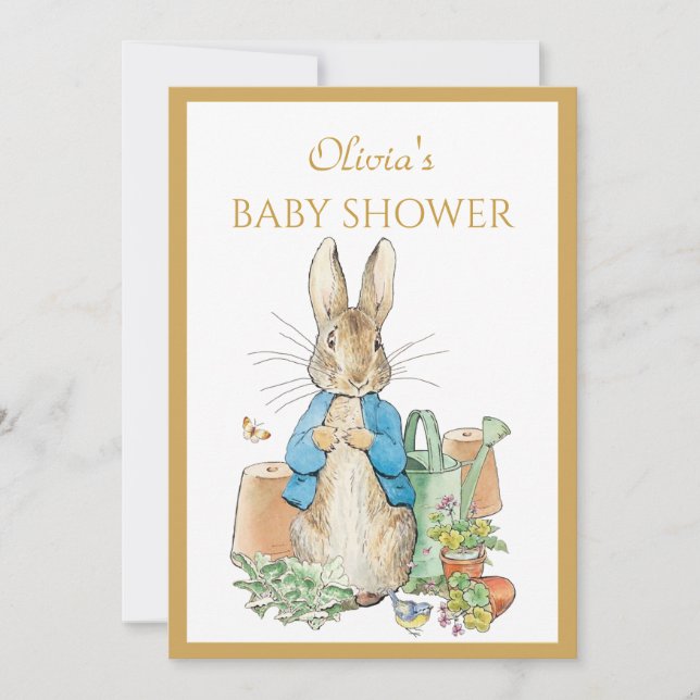 Custom Peter the rabbit Baby Shower  Invitation (Front)