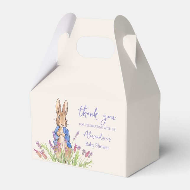 Custom Peter the rabbit Baby shower Thank You Favo Favour Box (Front Side)