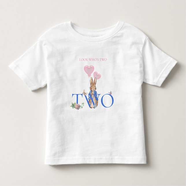 Custom Peter the rabbit balloons 2nd Birthday Toddler T-Shirt (Front)