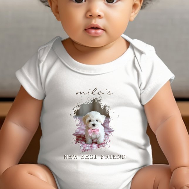 Custom [Pet's Name] NEW BEST FRIEND Baby Bodysuit (Creator Uploaded)