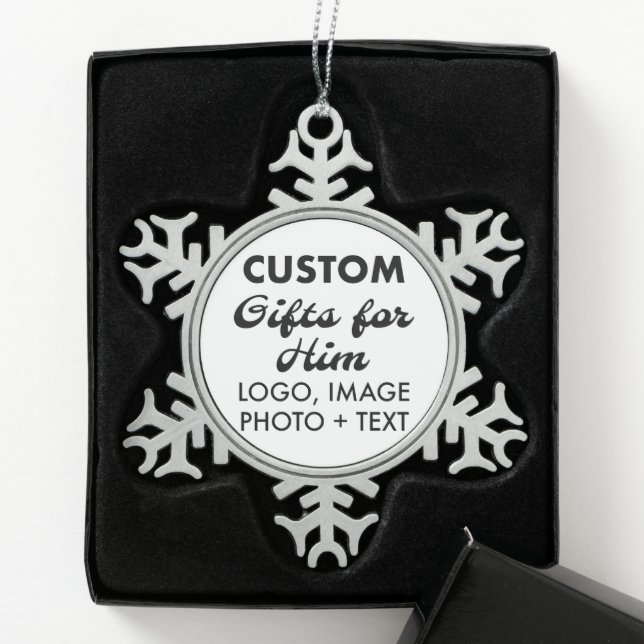 Custom Pewter Snowflake Pet Memorial Ornament (Box)