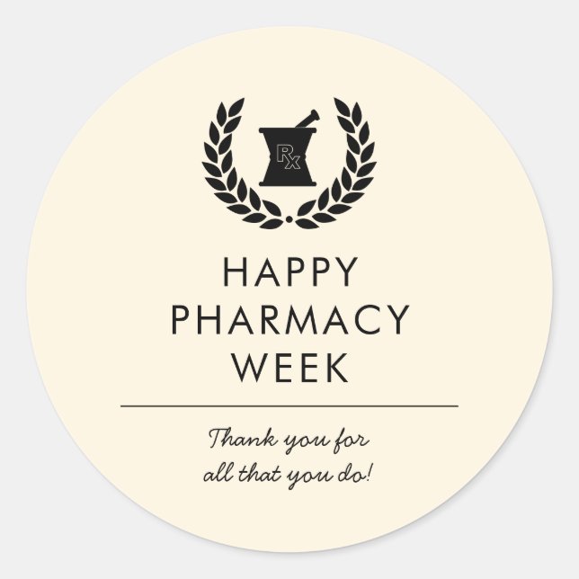 Custom Pharmacist Pharmacy Tech Appreciation Classic Round Sticker (Front)