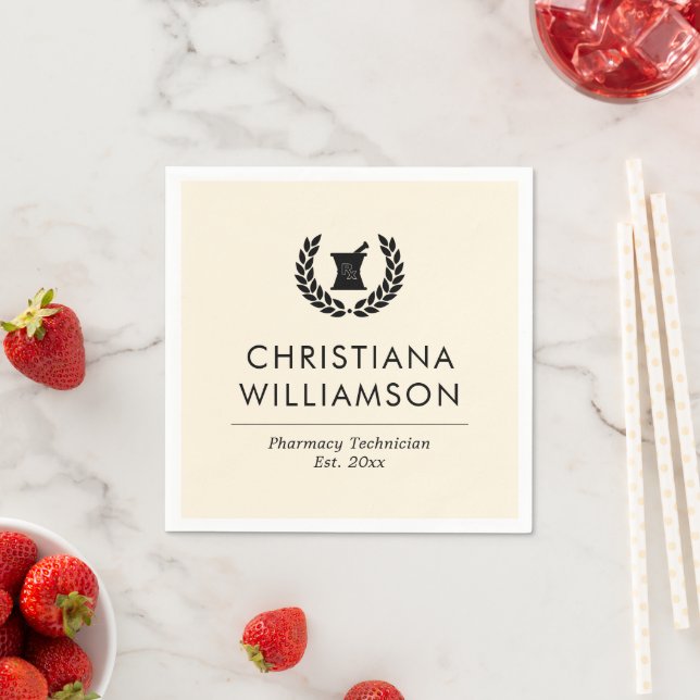 Custom Pharmacist Pharmacy Tech Graduation Napkin (Insitu)