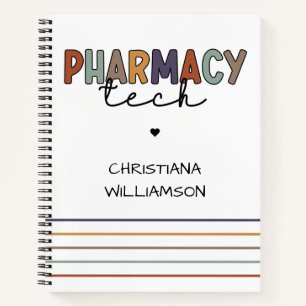 Custom Pharmacy Tech Retro Pharmacy Technician Notebook