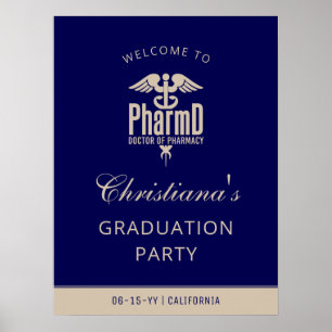 Custom PharmD Graduation Party Welcome Sign