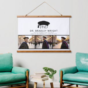 Custom PhD Doctoral Grad Hat Doctoral Graduation Hanging Tapestry