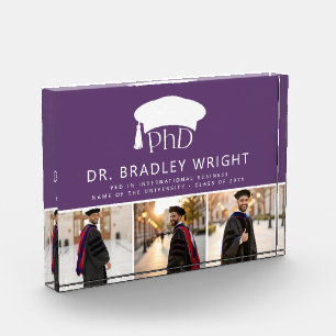 Custom PhD Doctoral Grad Hat Doctoral Graduation Photo Block