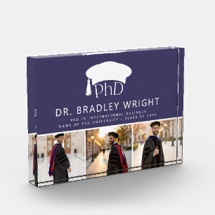Custom PhD Doctoral Grad Hat Doctoral Graduation Photo Block
