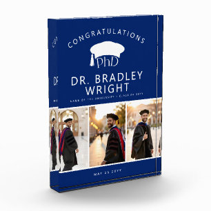 Custom PhD Doctoral Grad Hat Doctoral Graduation Photo Block