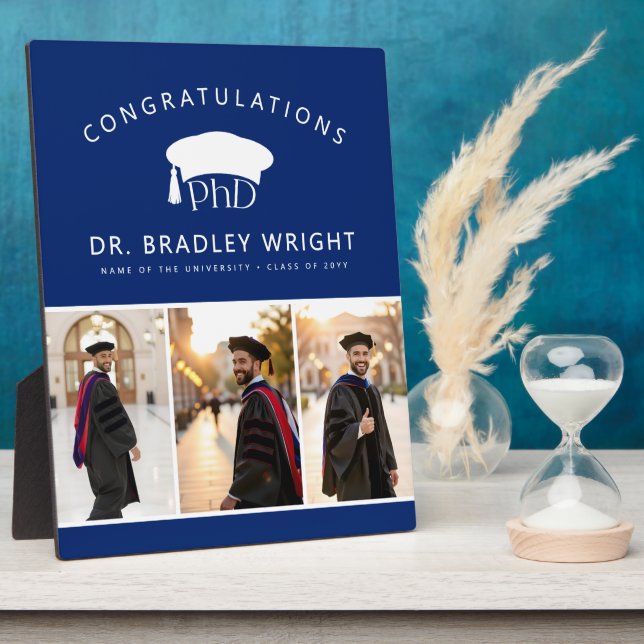 Custom PhD Doctoral Grad Hat Doctoral Graduation Plaque (Side)