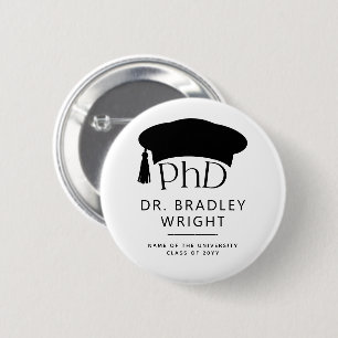 Custom PhD Doctoral Hat Doctoral Degree Graduation 6 Cm Round Badge