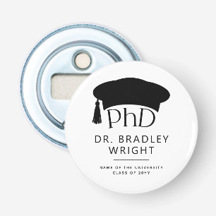 Custom PhD Doctoral Hat Doctoral Degree Graduation Bottle Opener