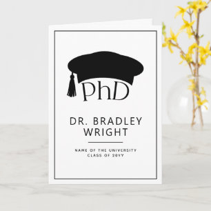 Custom PhD Doctoral Hat Doctoral Degree Graduation Card