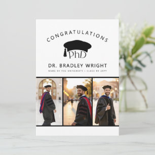 Custom PhD Doctoral Hat Doctoral Degree Graduation Card