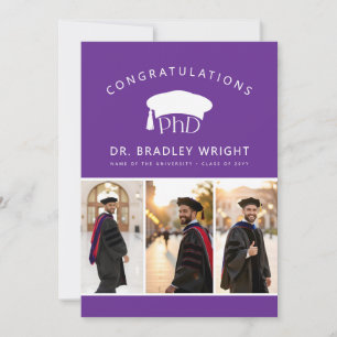 Custom PhD Doctoral Hat Doctoral Degree Graduation Card
