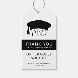 Custom PhD Doctoral Hat Doctoral Degree Graduation Gift Tags