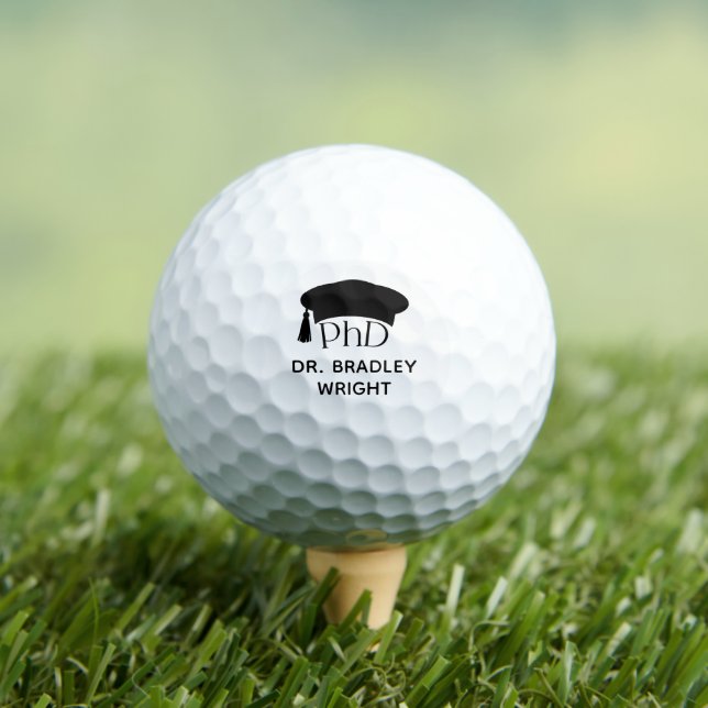 Custom PhD Doctoral Hat Doctoral Degree Graduation Golf Balls (Insitu Tee)