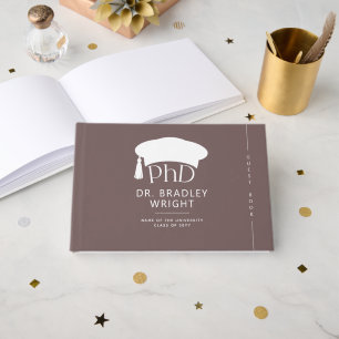 Custom PhD Doctoral Hat Doctoral Degree Graduation Guest Book