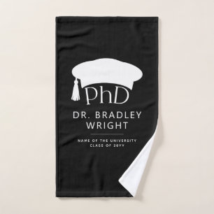 Custom PhD Doctoral Hat Doctoral Degree Graduation Hand Towel