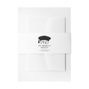 Custom PhD Doctoral Hat Doctoral Degree Graduation Invitation Belly Band