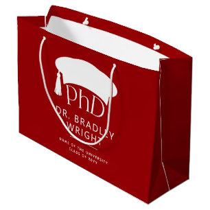 Custom PhD Doctoral Hat Doctoral Degree Graduation Large Gift Bag