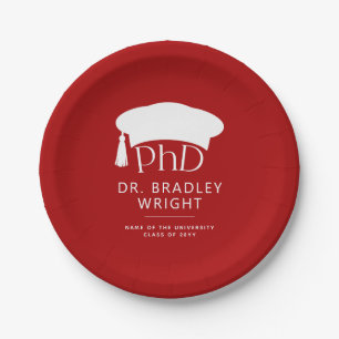 Custom PhD Doctoral Hat Doctoral Degree Graduation Paper Plate