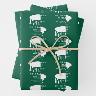 Custom PhD Doctoral Hat Doctoral Degree Graduation Wrapping Paper Sheet