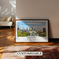 Custom Philadelphia Wall Art, Pennsylvania Poster