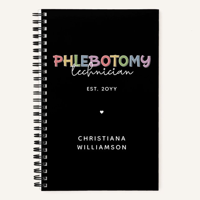 Custom Phlebotomy Technician PBT Phlebotomy Tech Notebook (Front)
