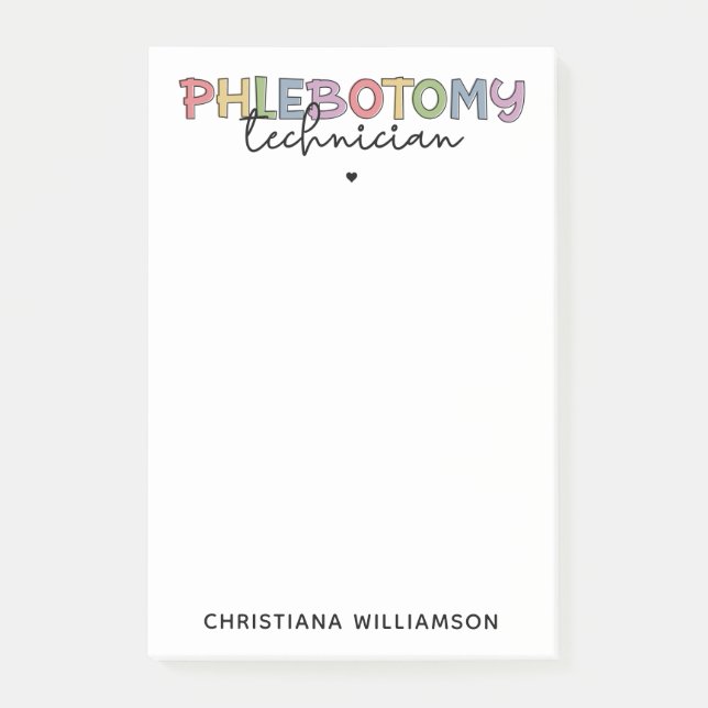 Custom Phlebotomy Technician PBT Phlebotomy Tech Post-it Notes (Front)