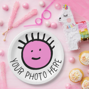 Custom Photo 12 LARGE 9" PAPER PLATES Template