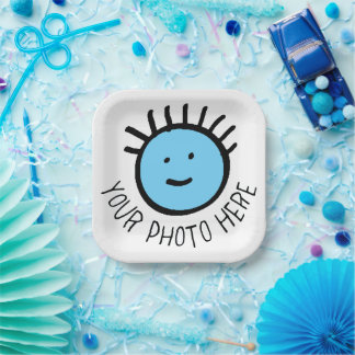Custom Photo 12 LARGE SQUARE PAPER PLATES Template