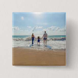 Custom Photo  15 Cm Square Badge