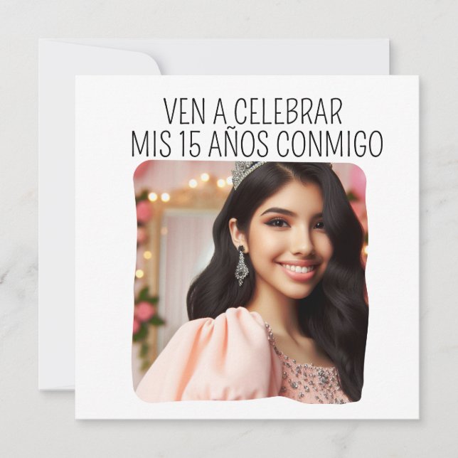 Custom Photo 15th Birthday Mis Quince Quinceañera Invitation (Front)