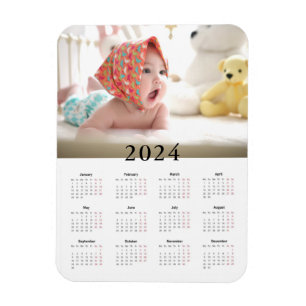 Custom Photo 2024 Calendar Magnet