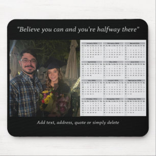 Custom Photo 2024 Calendar with Personalised Text Mouse Pad