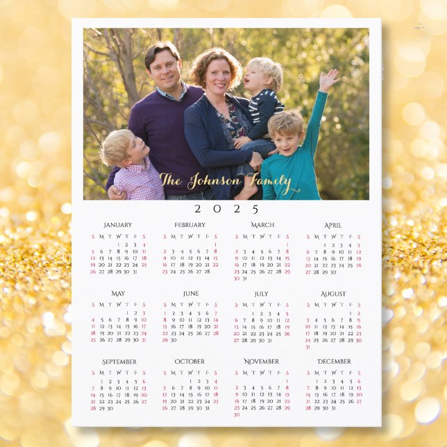 Custom Photo 2025 Calendar Christmas New Years Holiday Postcard (Custom Photo 2025 Calendar Christmas New Years Holiday Postcard)