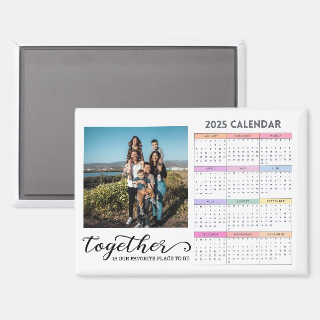 Custom Photo 2025 Calendar Magnet (Front/Back)