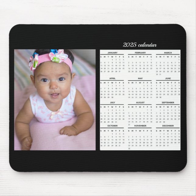 Custom Photo 2025 Calendar Personalised Mouse Pad (Front)