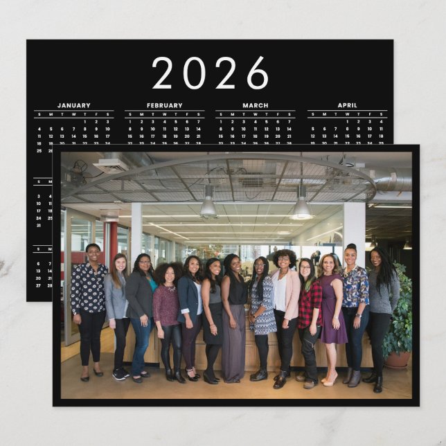 Custom Photo 2026 Year Calendar Desk Calendar Holiday Card (Front/Back)