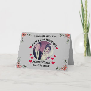 Custom Photo 25th Wedding Anniversary Greeting Card