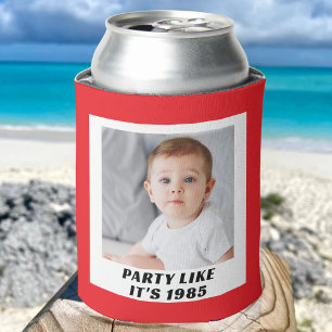 Custom Photo 30th 40th 50th 60th Birthday Party Can Cooler
