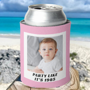 Custom Photo 30th 40th 50th 60th Birthday Party Can Cooler