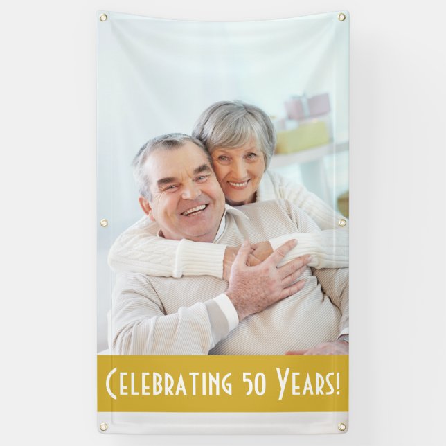Custom Photo 50th Anniversary Banner (Vertical)