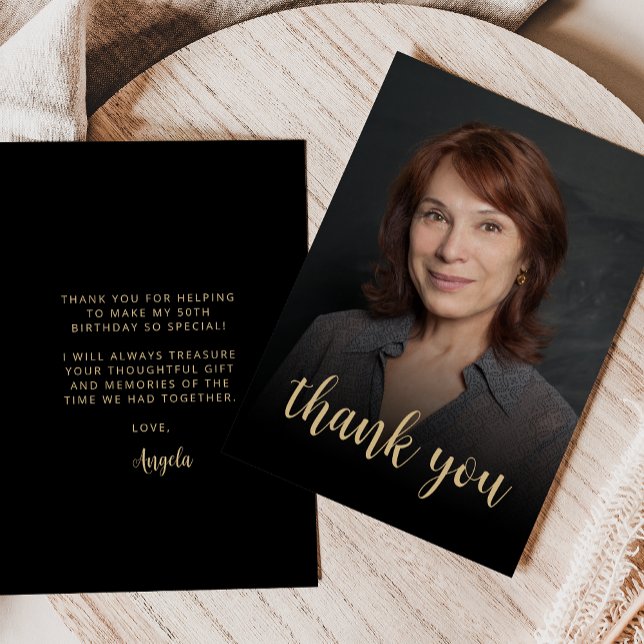 Custom Photo 50th Birthday Party Thank You Card (Creator Uploaded)