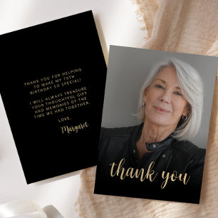 Custom Photo 70th Birthday Party Thank You Card