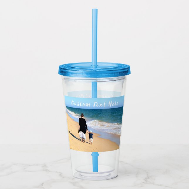 Custom Photo Acrylic Tumbler Your Photos and Text (Front)